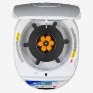 Interior of Premiere XC-SpinPlus Centrifuge featuring the 8-place fixed angle rotor for 15ml tubes