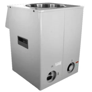 Top view of 2.5 Gallon paraffin dispenser showing lid with integrated thermometer portal.