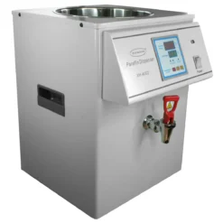 Digital control panel of Premiere paraffin dispenser featuring 1-999 minute timer and temperature display.