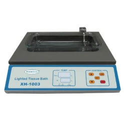 Premiere XH-1003 Lighted Tissue Floating Bath with LED illumination and 0.5 gallon glass basin for histology.